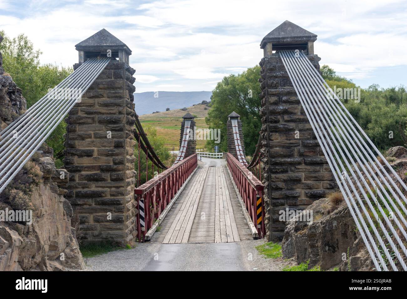 Pont historique d'Ophir (1880), Opir Bridge Road, Opir, région d'Otago, Île du Sud, nouvelle-Zélande Banque D'Images