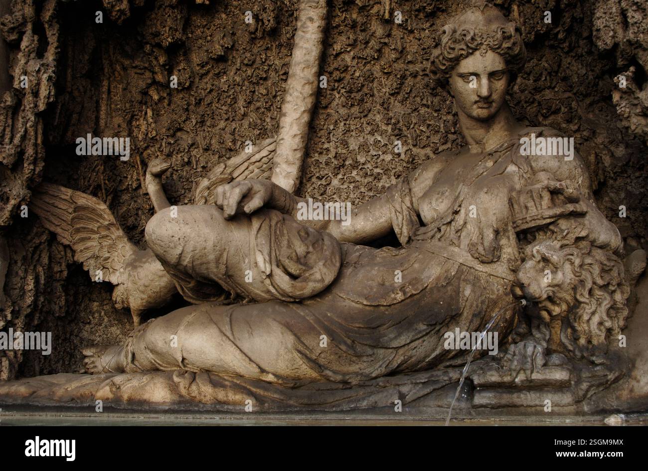 La Déesse Juno, Quattro Fontane, Rome, Italie, 2009. Le Goddes Juno, symbole de Strenghth par Domenico Fontana (1543-1607). Banque D'Images