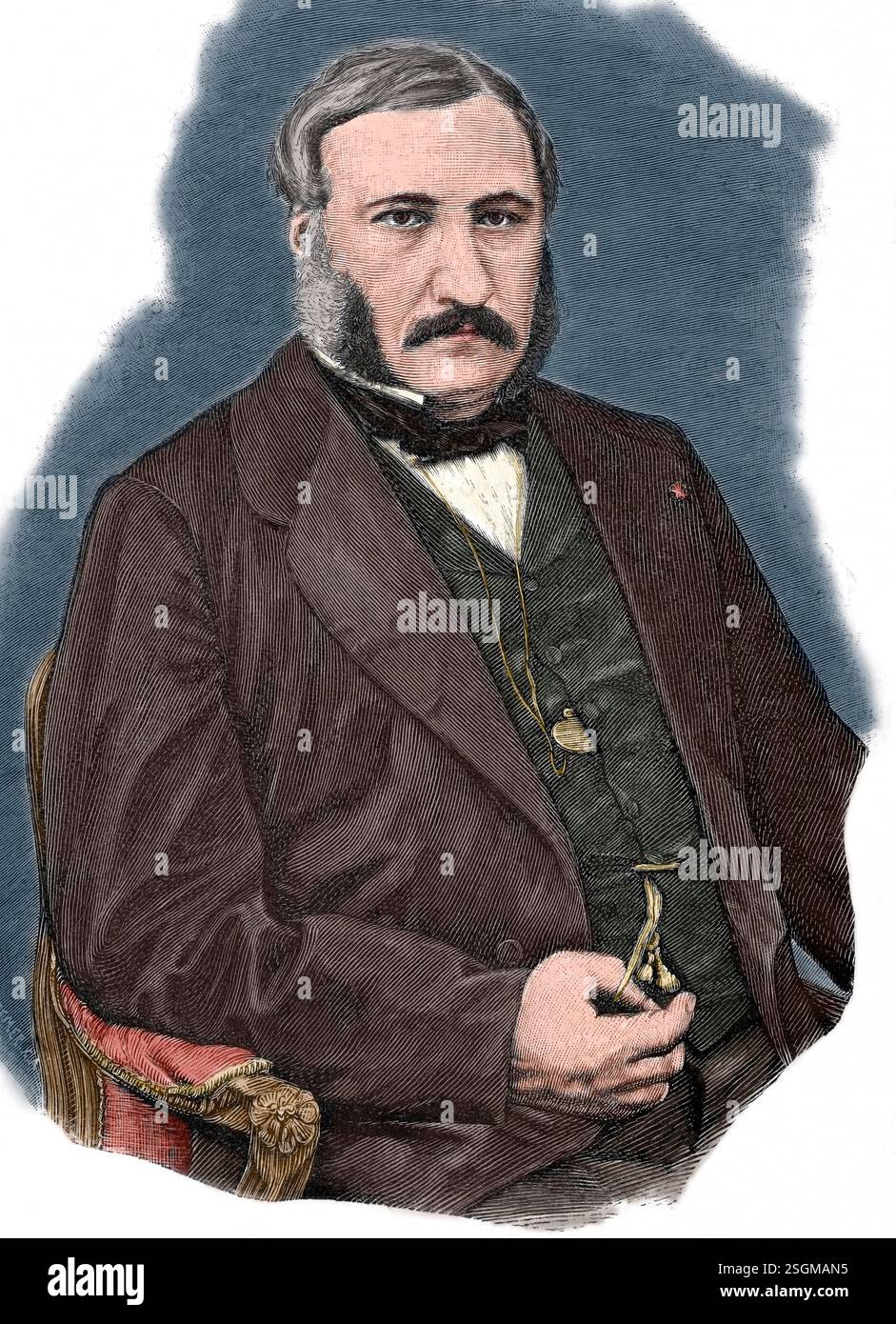 Adolphe de Forcade la Roquette (1820-1874), avocat et homme politique français, 1885. Tiré de "Historia Universal", 1885. (Impression colorée en noir et blanc). Banque D'Images