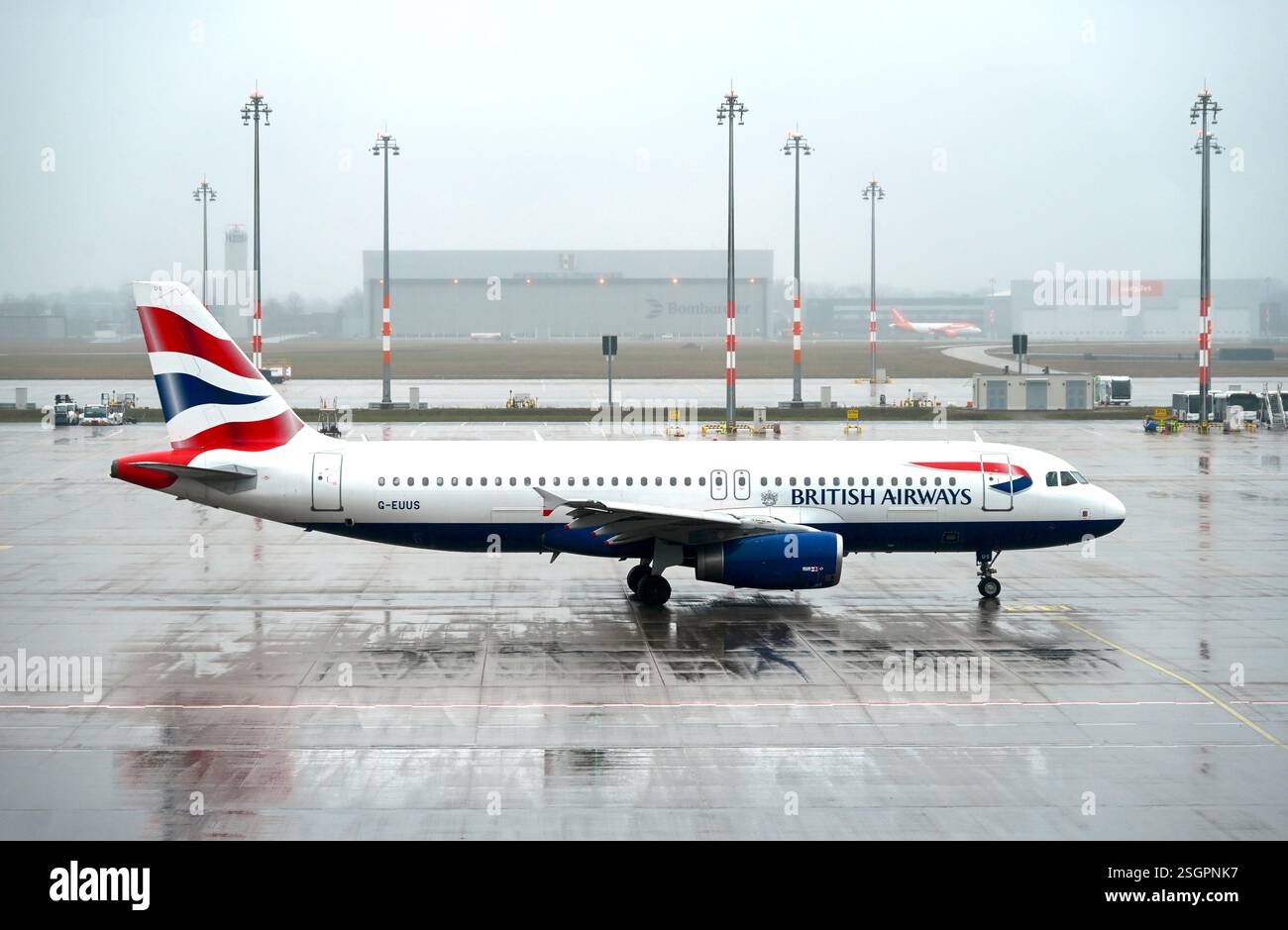 BERLIN - Jan 09 : Airbus A320-2 avec livrée British Airways à l'aéroport de Berlin le 09,2025 janvier en Allemagne Banque D'Images