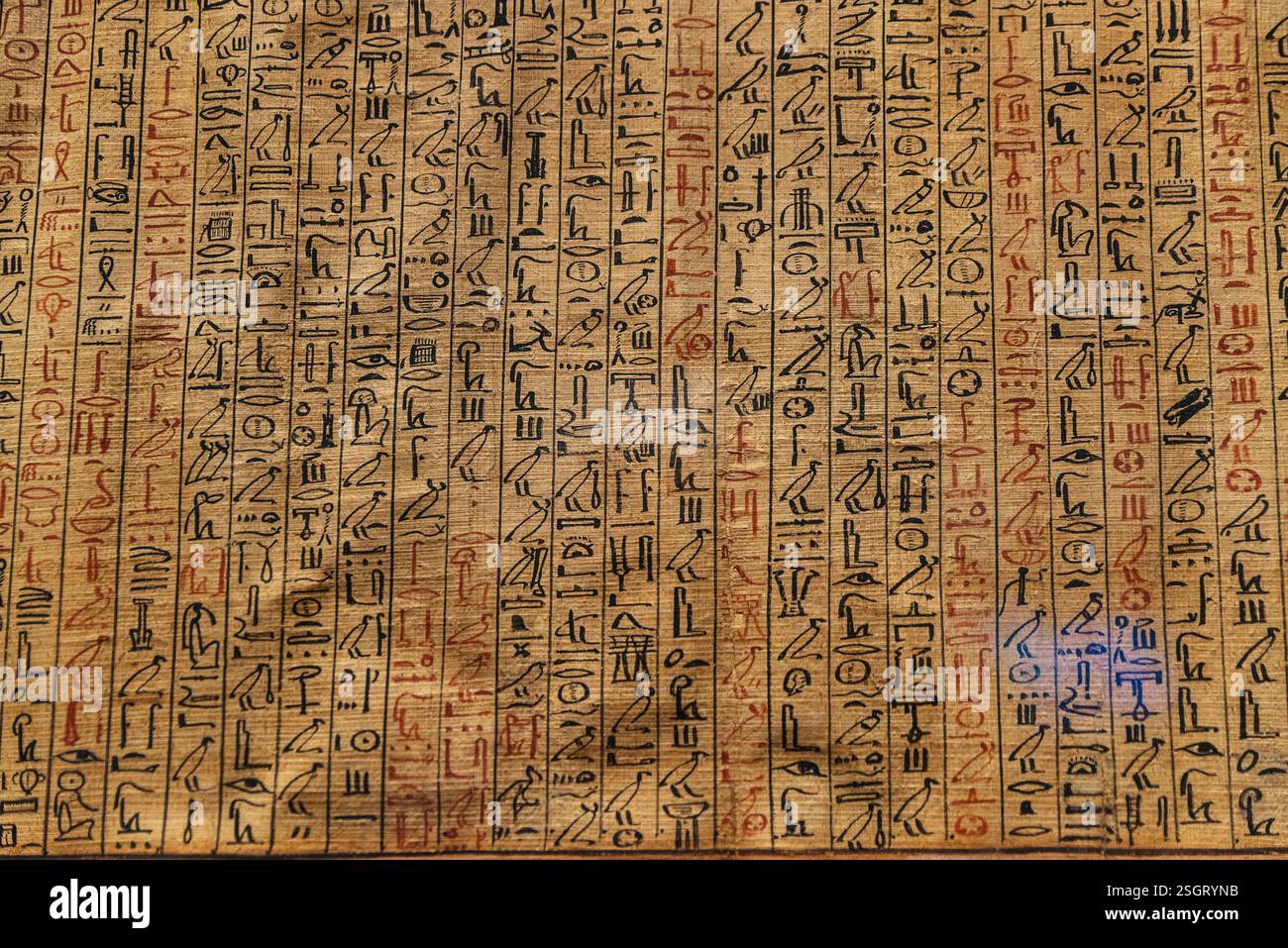 Turin, Italie - 24 novembre 2024 : hiéroglyphe égyptien dans le Museo Egizio ou Musée égyptien de Turin ou Turin, Piémont, Italie Banque D'Images
