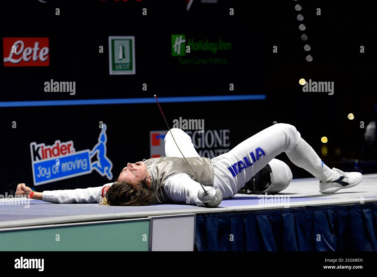 Turin, Italie, Italie. 9 février 2025. Italie, Turin 9 février 2025 Inalpi Arena . Grand Prix FIE Inalpi Trophée de Foil 2025.FAVARETTO Martina ITA lors du Womens's Foil Grand Prix FIE Inalpi Trophée de Foil 2025 à Turin. Médaille d'or (crédit image : © Tonello Abozzi/Pacific Press via ZUMA Press Wire) USAGE ÉDITORIAL SEULEMENT! Non destiné à UN USAGE commercial ! Banque D'Images
