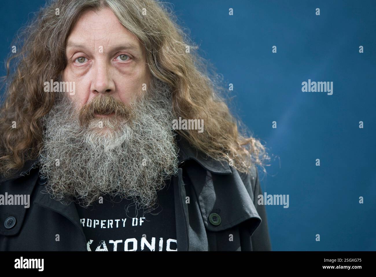 Alan Moore, écrivain de comics anglais acclamé, photographié au Festival international du livre d'Édimbourg où il a parlé de son dernier travail. L'événement de trois semaines est le plus grand festival littéraire du monde et se tient pendant le Festival annuel d'Édimbourg. L'événement de 2010 a comporté des exposés et des présentations de plus de 500 auteurs du monde entier. Banque D'Images