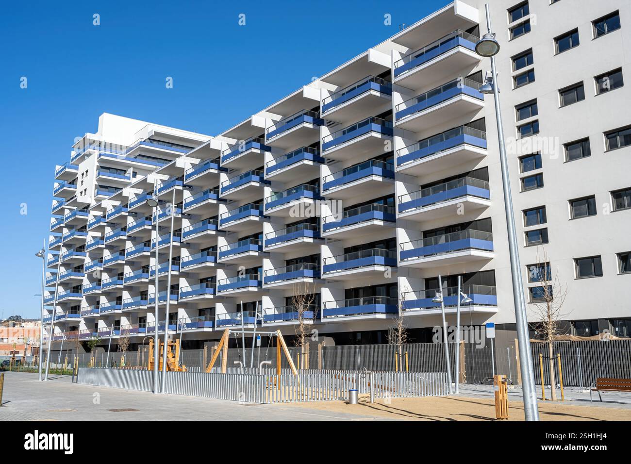 Nouveau complexe de logements vu à Badalona, Espagne Banque D'Images