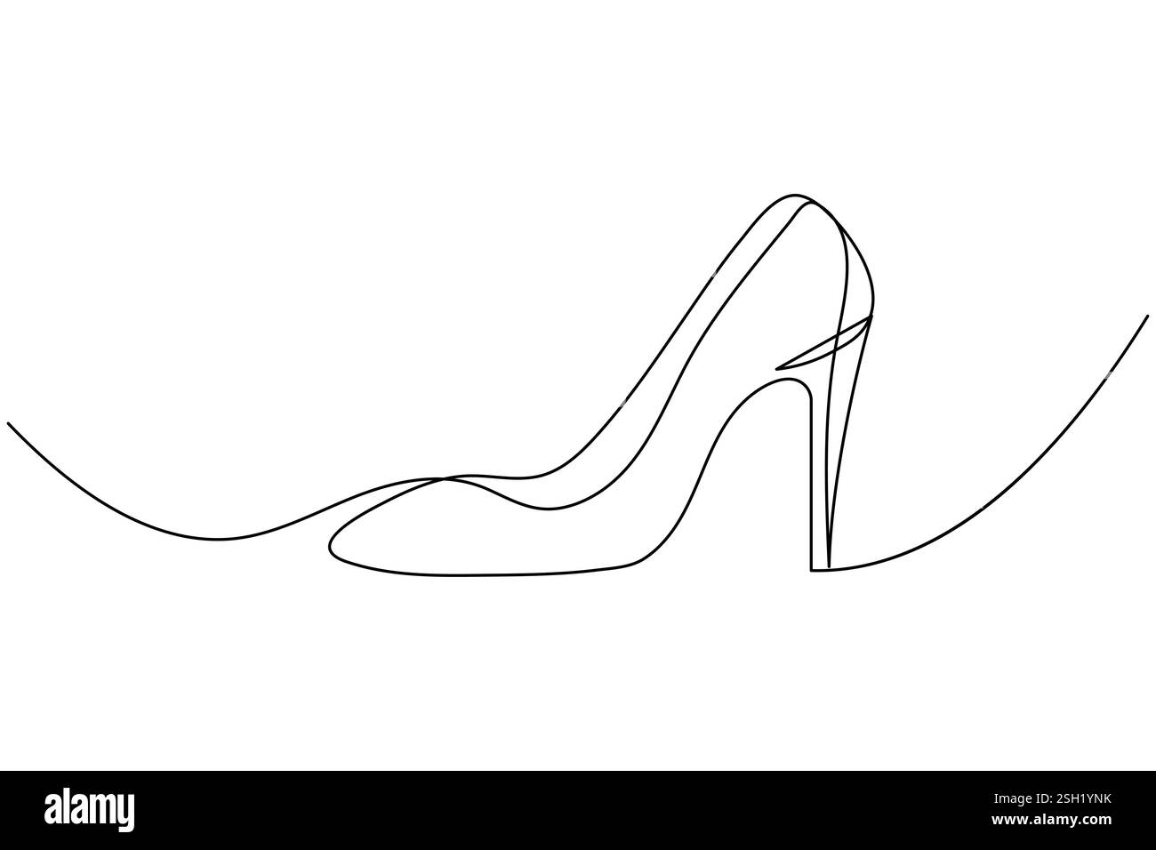 Chaussures à talons hauts un dessin d'art de ligne et style minimaliste isolent l'illustration vectorielle de contour Illustration de Vecteur