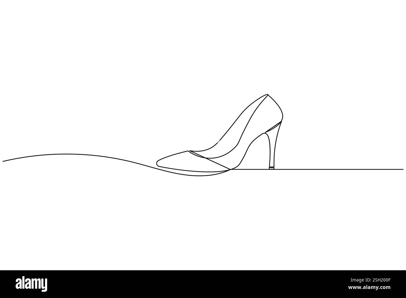Chaussures à talons hauts un dessin d'art de ligne et style minimaliste isolent l'illustration vectorielle de contour Illustration de Vecteur