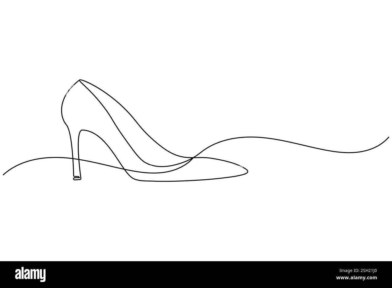 Chaussures à talons hauts un dessin d'art de ligne et style minimaliste isolent l'illustration vectorielle de contour Illustration de Vecteur