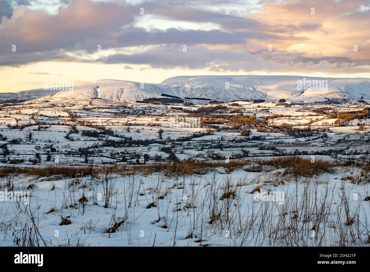 Neige sur les Bowland Fells, près de Preston, Lancashire, Royaume-Uni. Banque D'Images