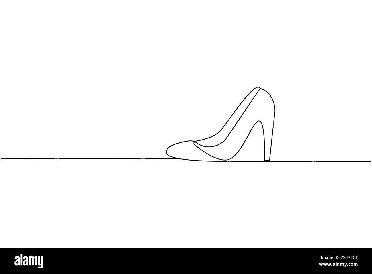 Chaussures à talons hauts un dessin d'art de ligne et style minimaliste isolent l'illustration vectorielle de contour Illustration de Vecteur