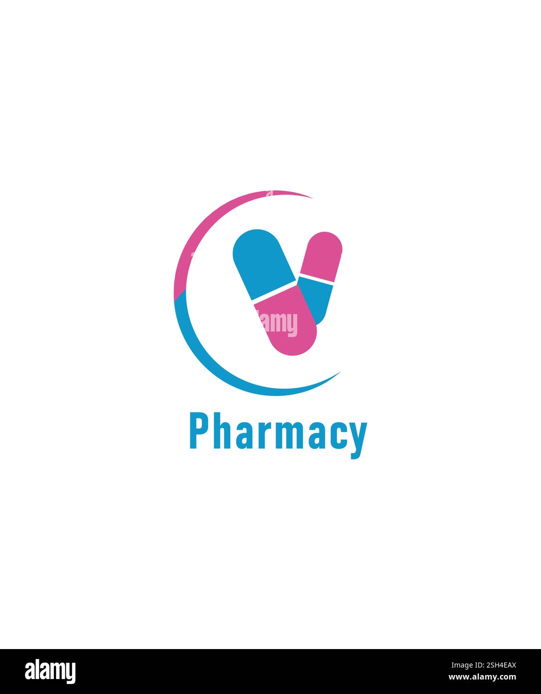 Modèle de conception de logo médical de pharmacie de capsule avec concept moderne, vecteur de logo de capsule Illustration de Vecteur