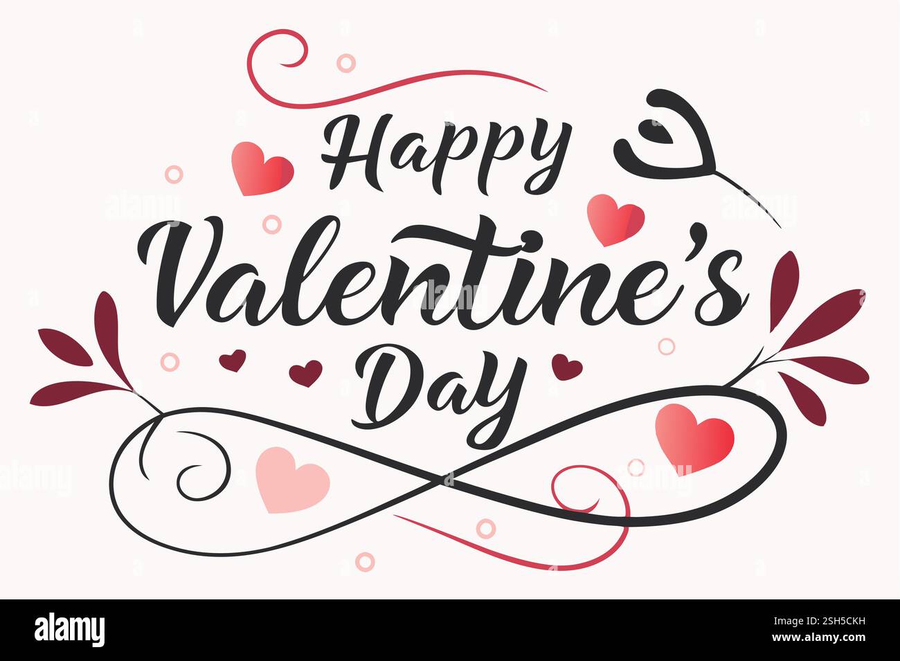 Bonne Saint Valentin typographie Design et couple moment romantique Illustration de Vecteur