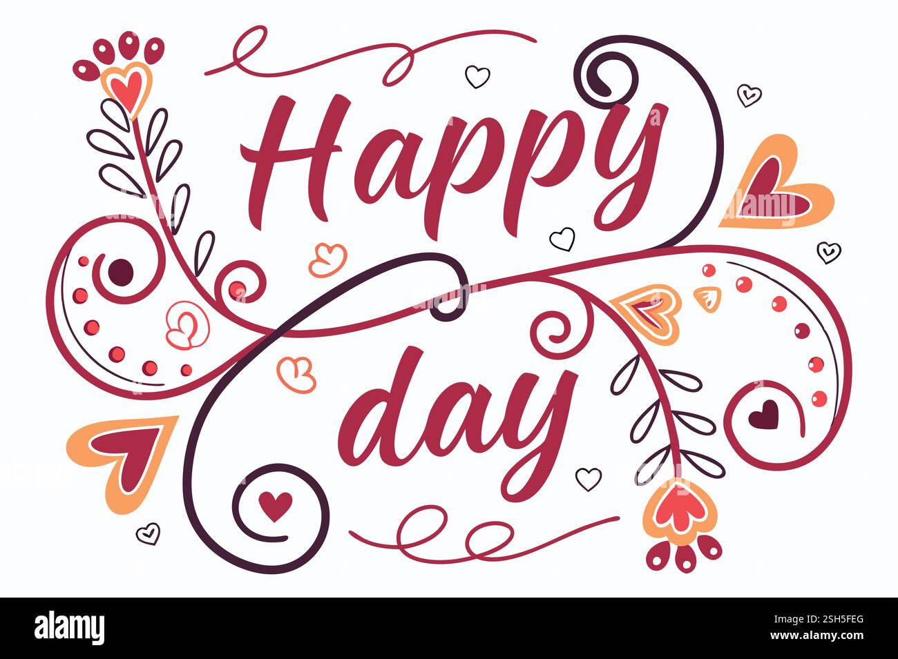 Bonne Saint Valentin typographie Design et couple moment romantique Illustration de Vecteur