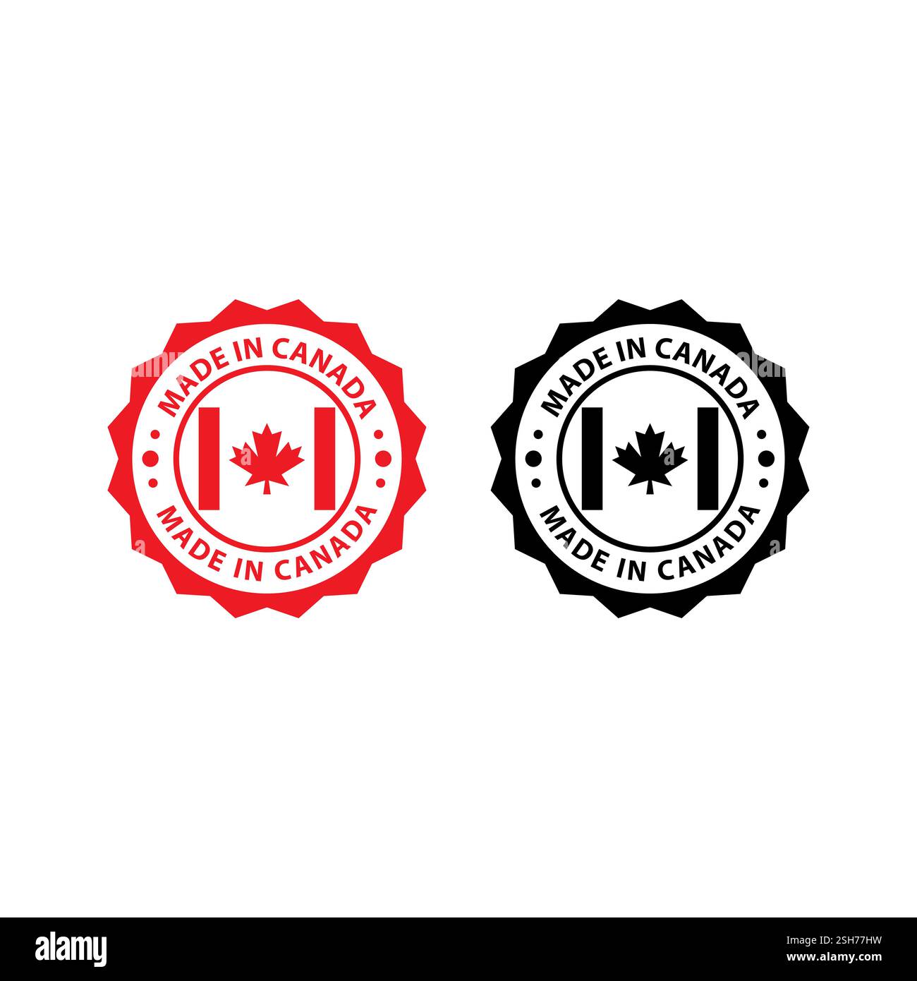 Icône Made in Canada, bouton cercle, illustration vectorielle. Illustration de Vecteur