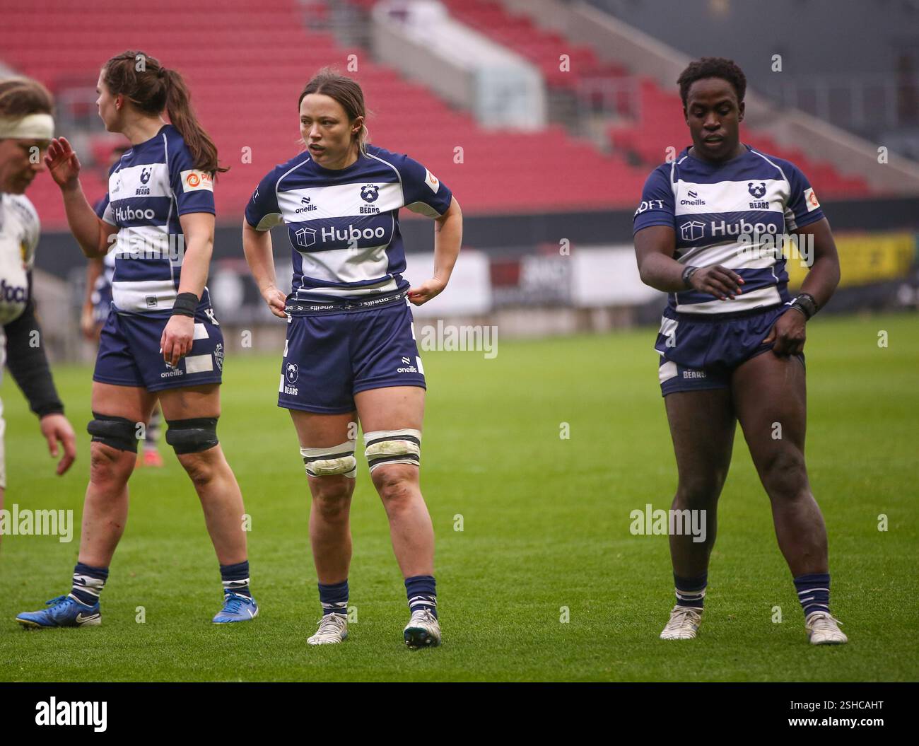 Bristol, Royaume-Uni. 08th Feb, 2025. Bristol, Angleterre, 8 février 2025 Alisha Butchers & Simi PAM (Bristol) lors du match de rugby Premiership Womens entre Bristol Bears Women et Exeter Cheifs à Ashton Gate à Bristol, Angleterre (B.. East/SPP) crédit : photo de presse sportive SPP. /Alamy Live News Banque D'Images