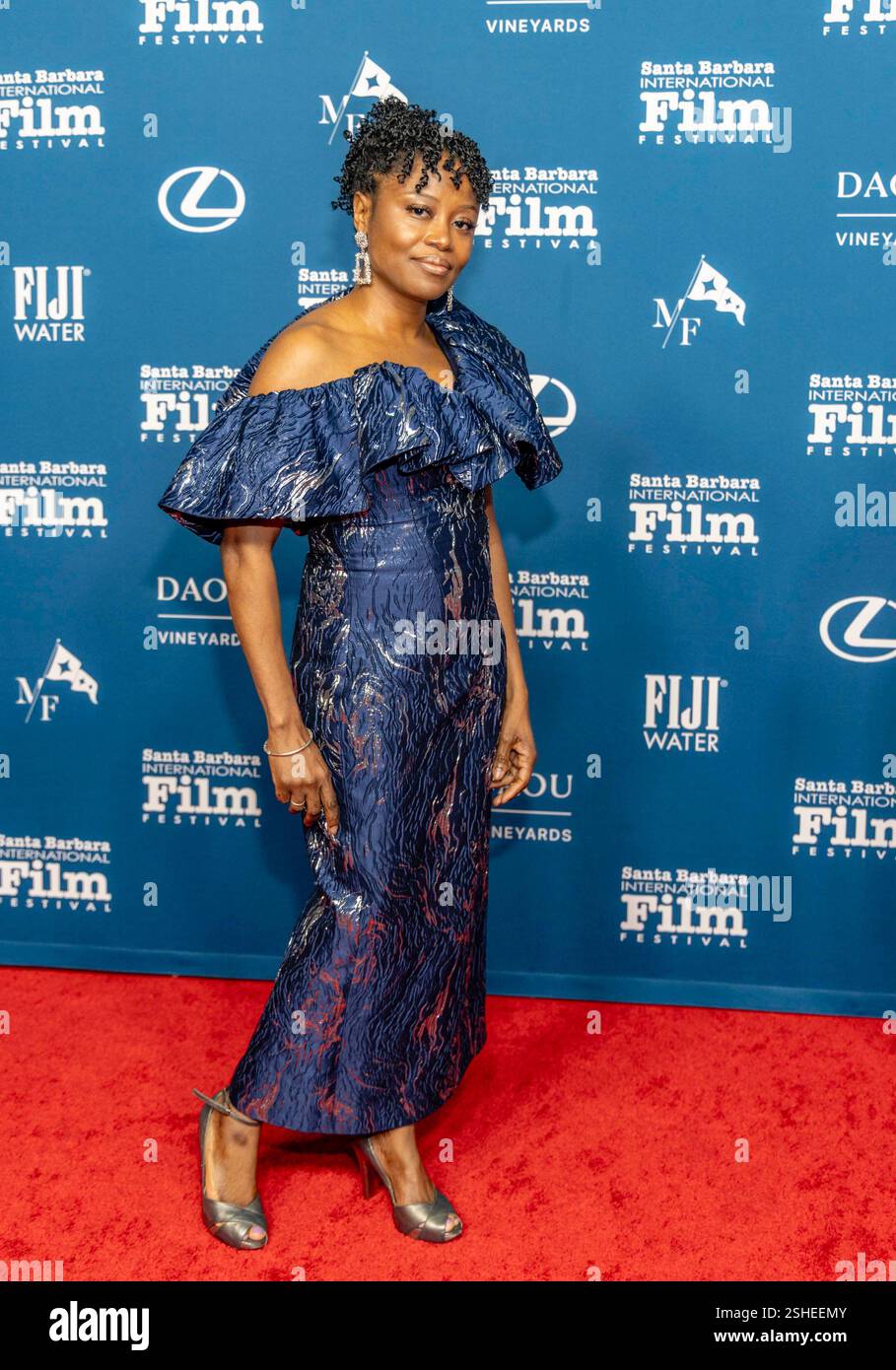 Tapis rouge arrivées Karen Chapman (GARDIENNE DU VILLAGE). Le 40e Festival international du film de Santa Barbara Variety artisans Awards au Arlington Theatre de Santa Barbara, CA, le 8 février 2024. (Photo de Rod Rolle/Sipa USA) crédit : Sipa US/Alamy Live News Banque D'Images