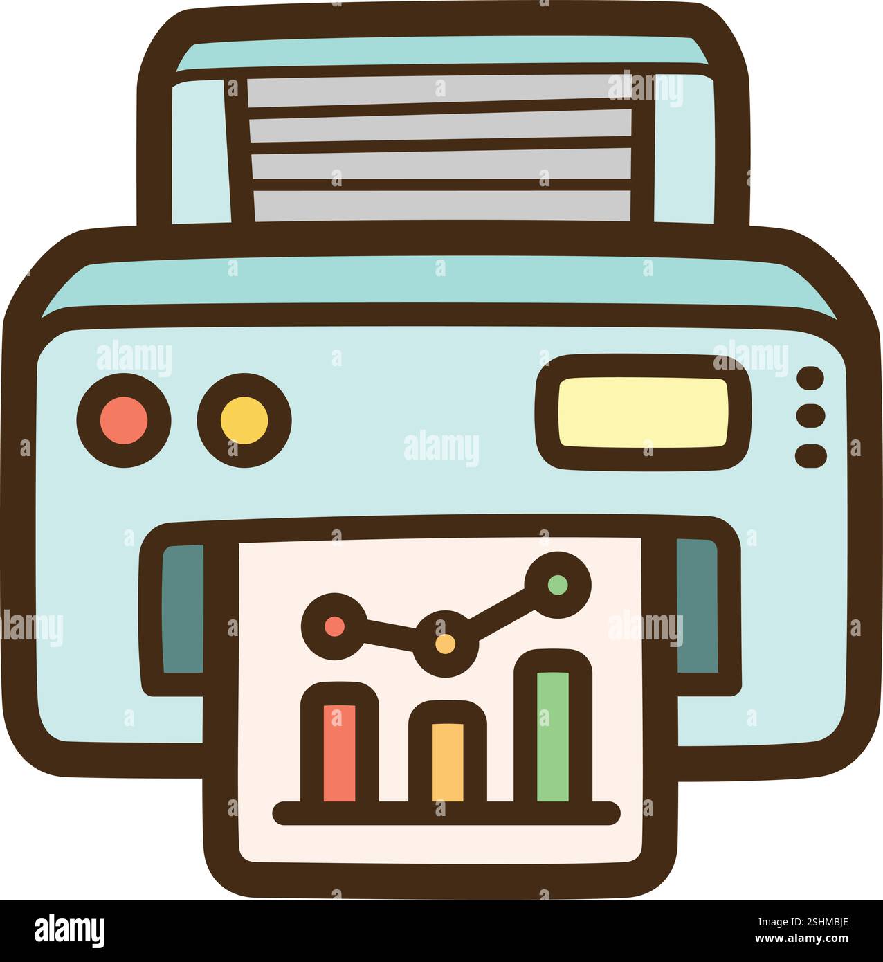Illustration vectorielle d'impression de document et graphique doodle. Fait partie de la catégorie entreprise et bureau. Illustration de Vecteur