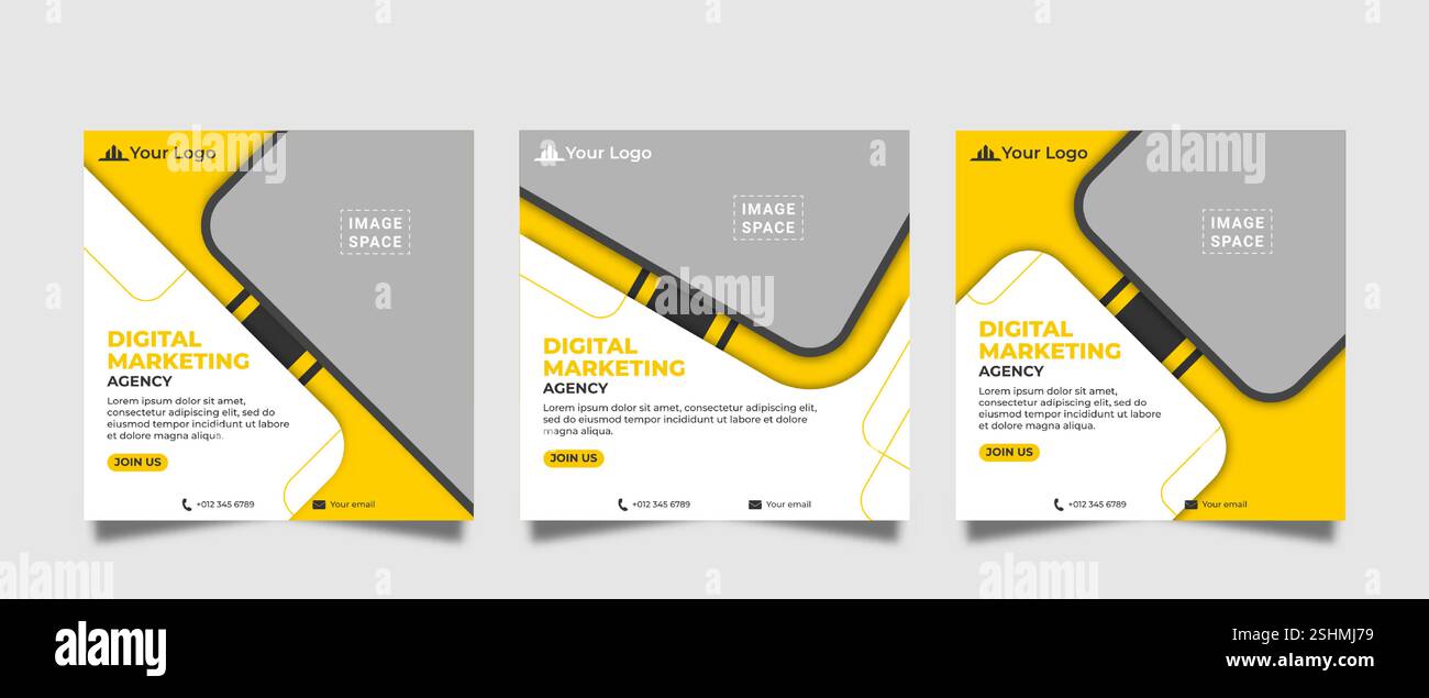 Modèle de publication sur les médias sociaux de marketing numérique Illustration de Vecteur