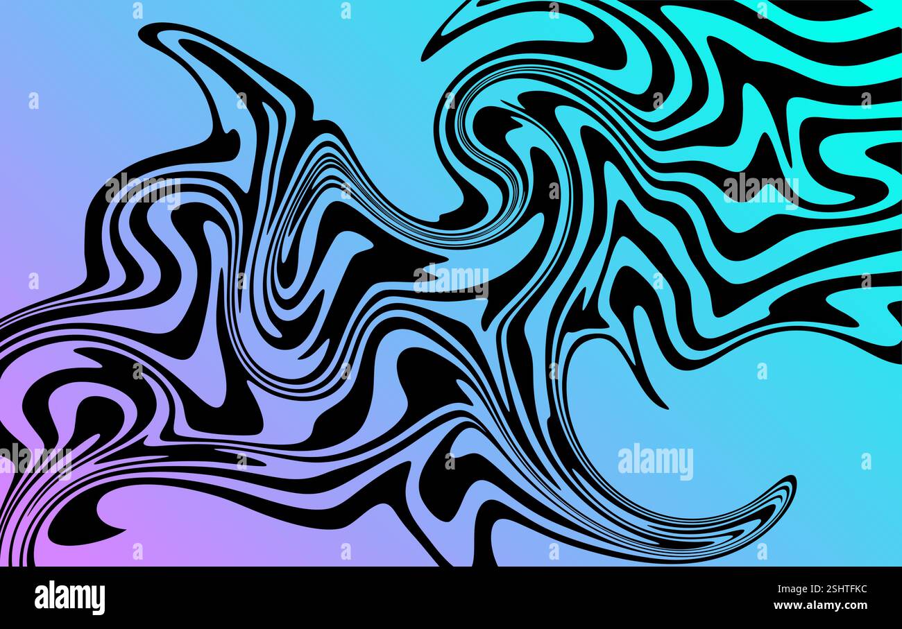 Vague d'illusion d'optique. Fond noir et blanc abstrait Illustration de Vecteur