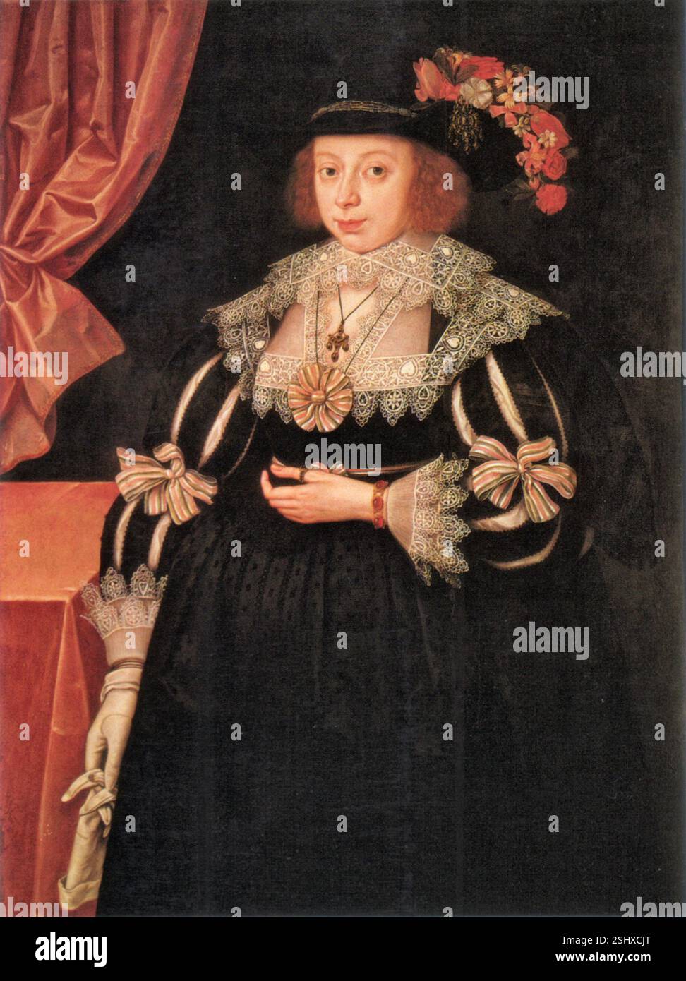 Marcus Gheeraerts le jeune - 1561/62 - 19 janvier 1636) était un artiste flamand - Portrait Anne Hale Mme Hoskins femme noble femme Banque D'Images