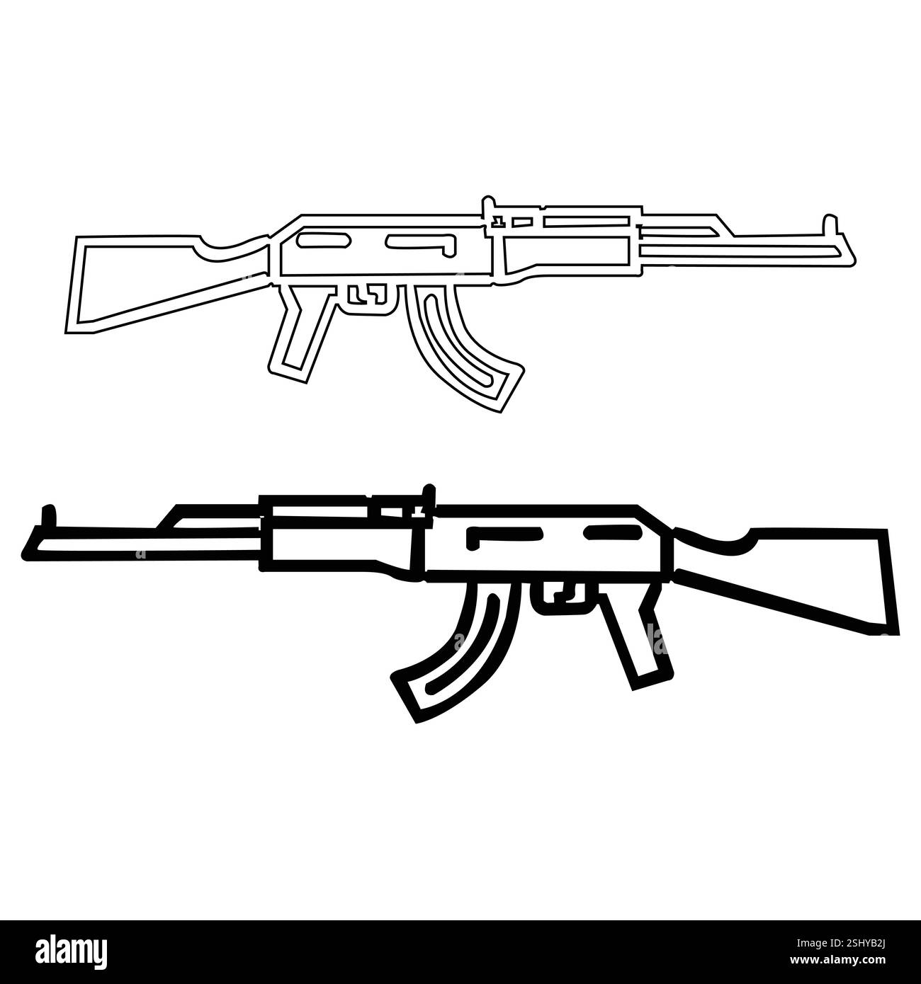 Conception de canon AK-47 pour graphiques tactiques Illustration de Vecteur