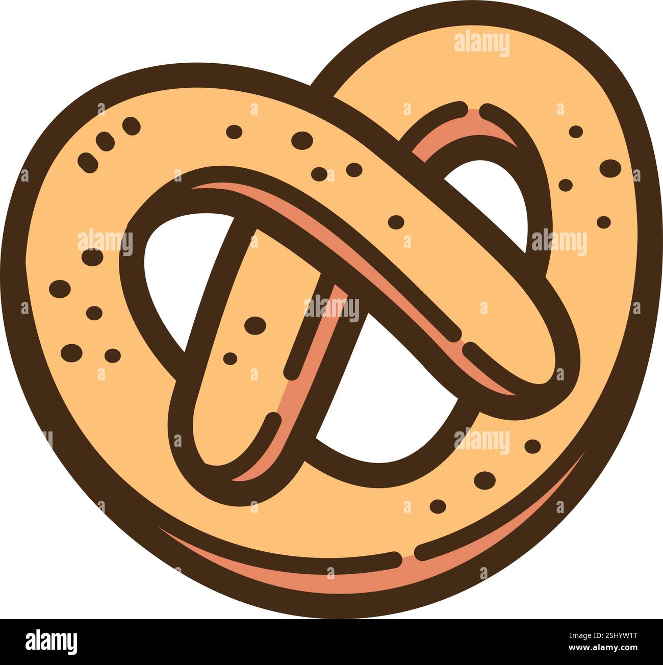 Illustration et graphique de doodle vectoriel de bretzel Illustration de Vecteur