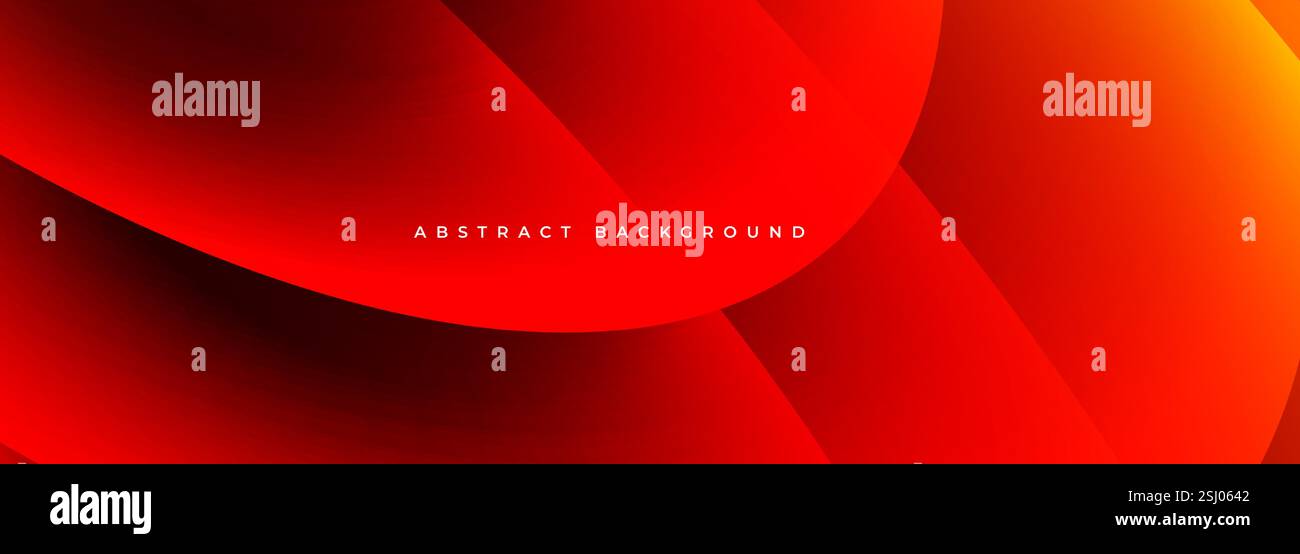 Fond rouge moderne abstrait avec des cercles et des formes circulaires. Modèle de bannière de conception graphique d'illustration vectorielle large. Illustration de Vecteur