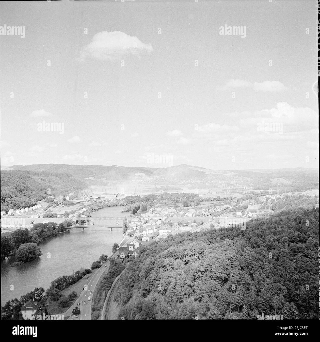 --- Coblence, Luftaufnahme 1954#Coblence, photographie aérienne, 1954- RDB PAR DUKAS Banque D'Images