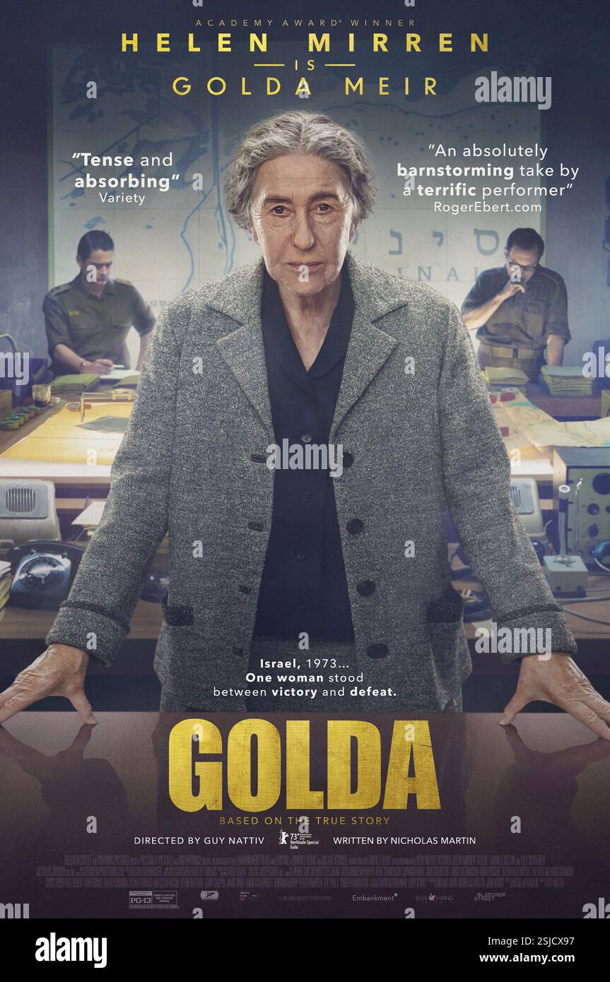Golda année : 2023 USA / UK réalisateur : Guy Nattiv Helen Mirren affiche américaine Banque D'Images
