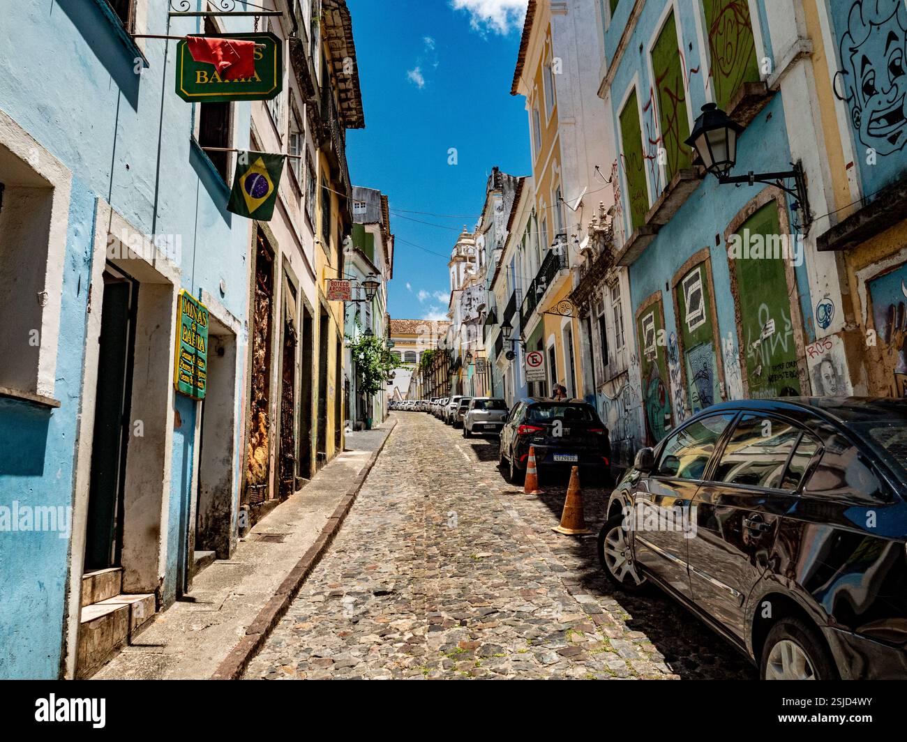 Salvador de Bahia, Brésil. Rue typique dans le quartier de la vieille ville pelourinho Banque D'Images