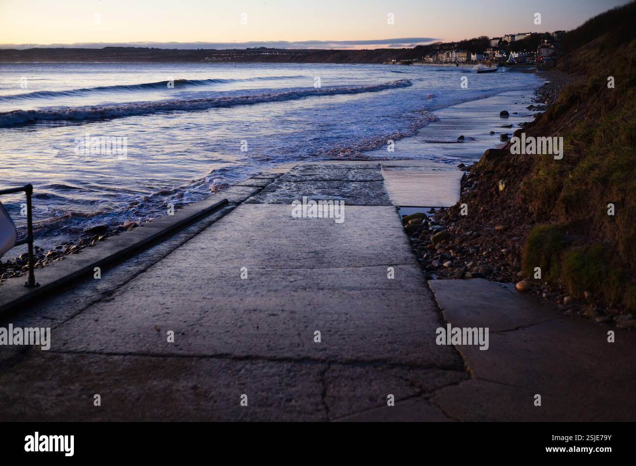 Aube regardant vers Filey et la baie dans le North Yorkshire Banque D'Images