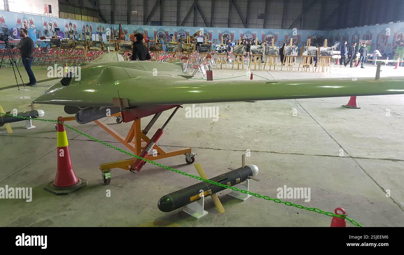 Shahed 161 est un véhicule aérien de combat sans pilote à aile volante iranienne (UCAV) produit par Shahed Aviation Industries Banque D'Images