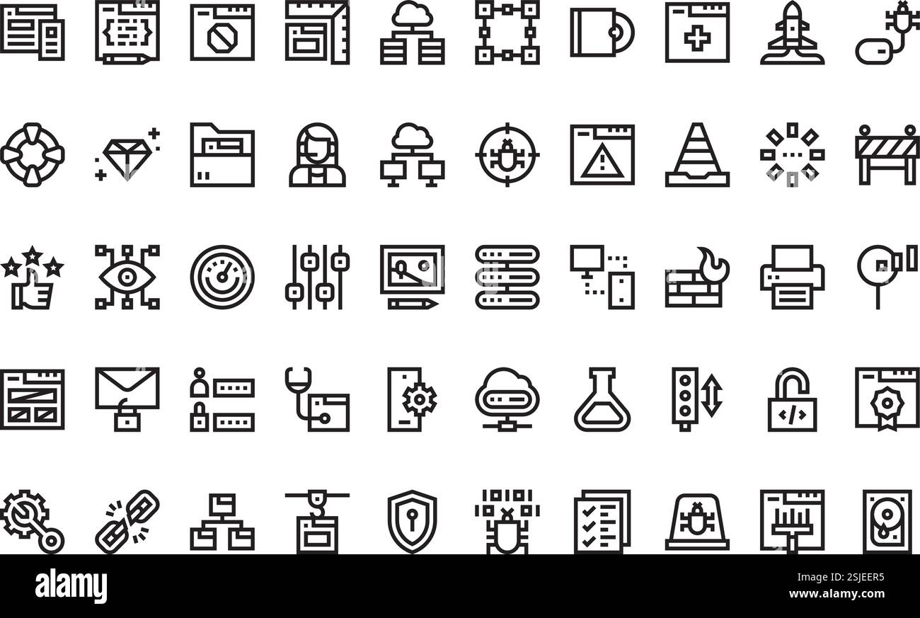 Collection d'icônes vectorielles de haute qualité avec contour modifiable. Idéal pour les projets professionnels et créatifs. Illustration de Vecteur