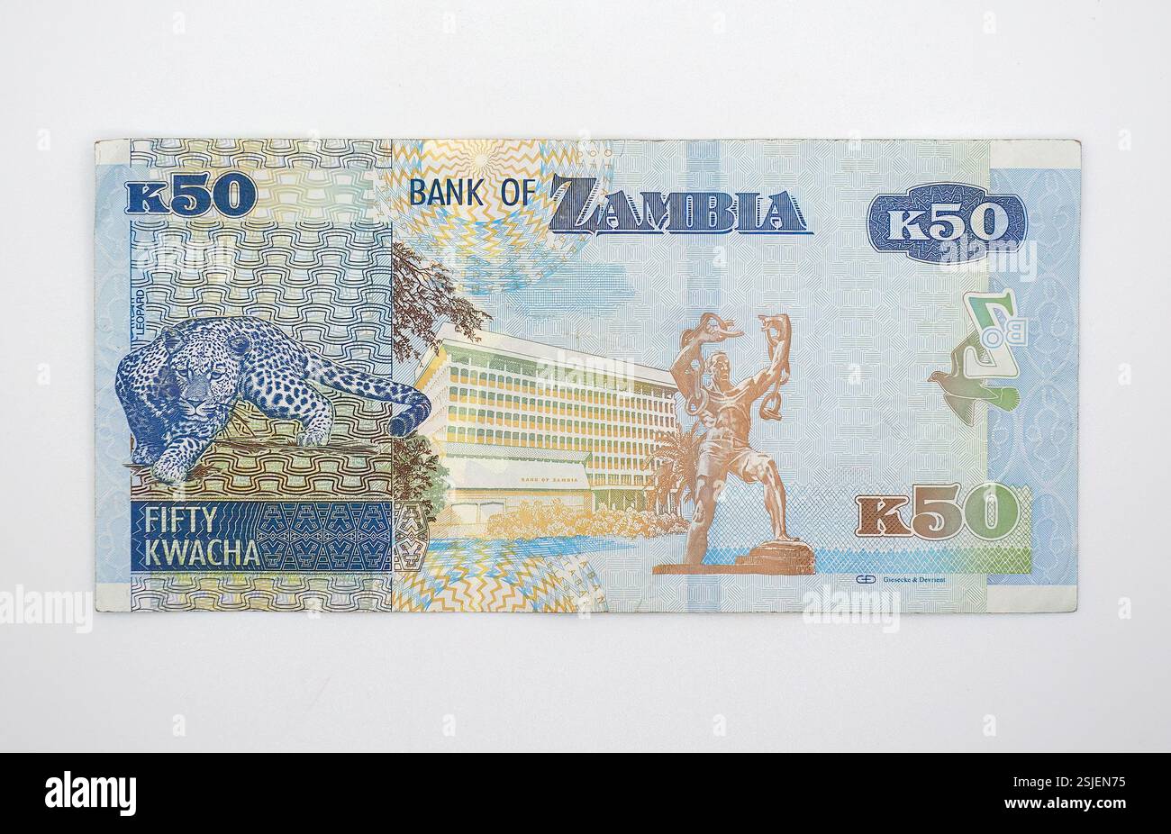 Billet de cinquante (50) kwacha zambiens, Zambie, Afrique Banque D'Images