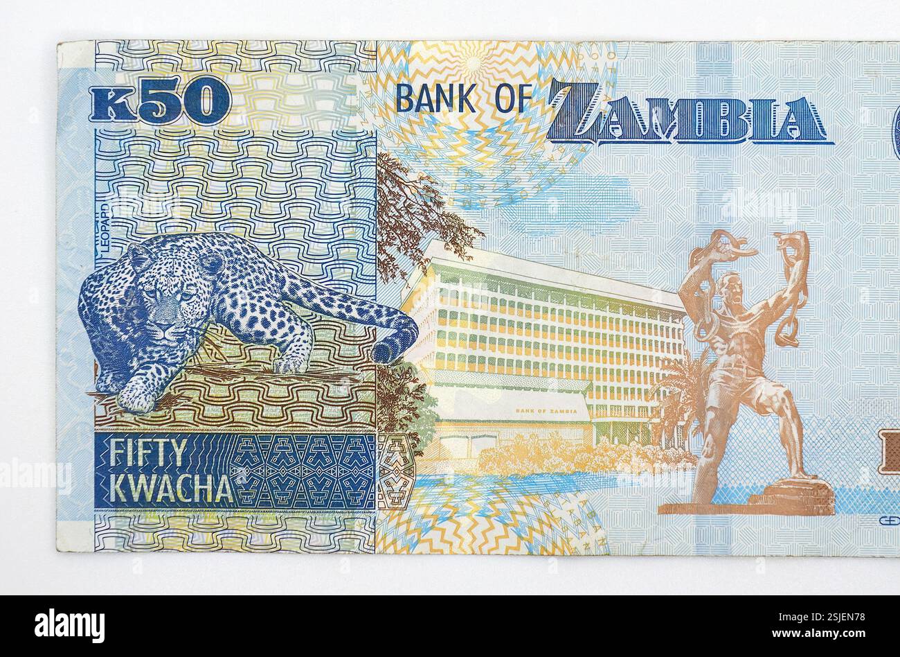 Billet de cinquante (50) kwacha zambiens, Zambie, Afrique Banque D'Images