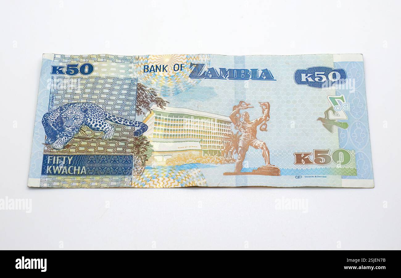 Billet de cinquante (50) kwacha zambiens, Zambie, Afrique Banque D'Images