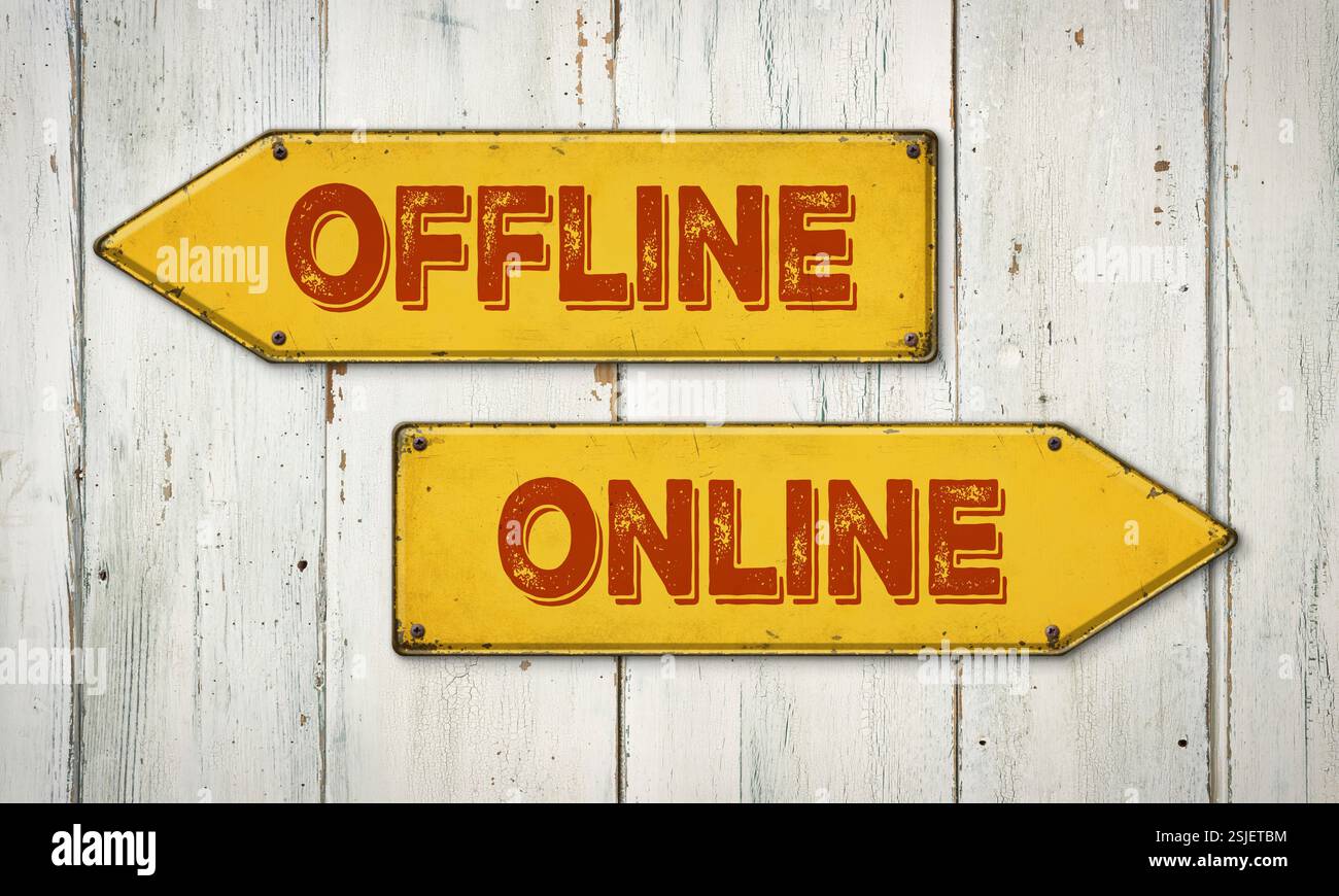 Guide - hors ligne ou en ligne Banque D'Images