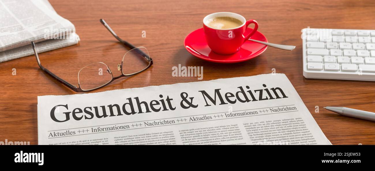 Journal sur bureau - santé et médecine Banque D'Images