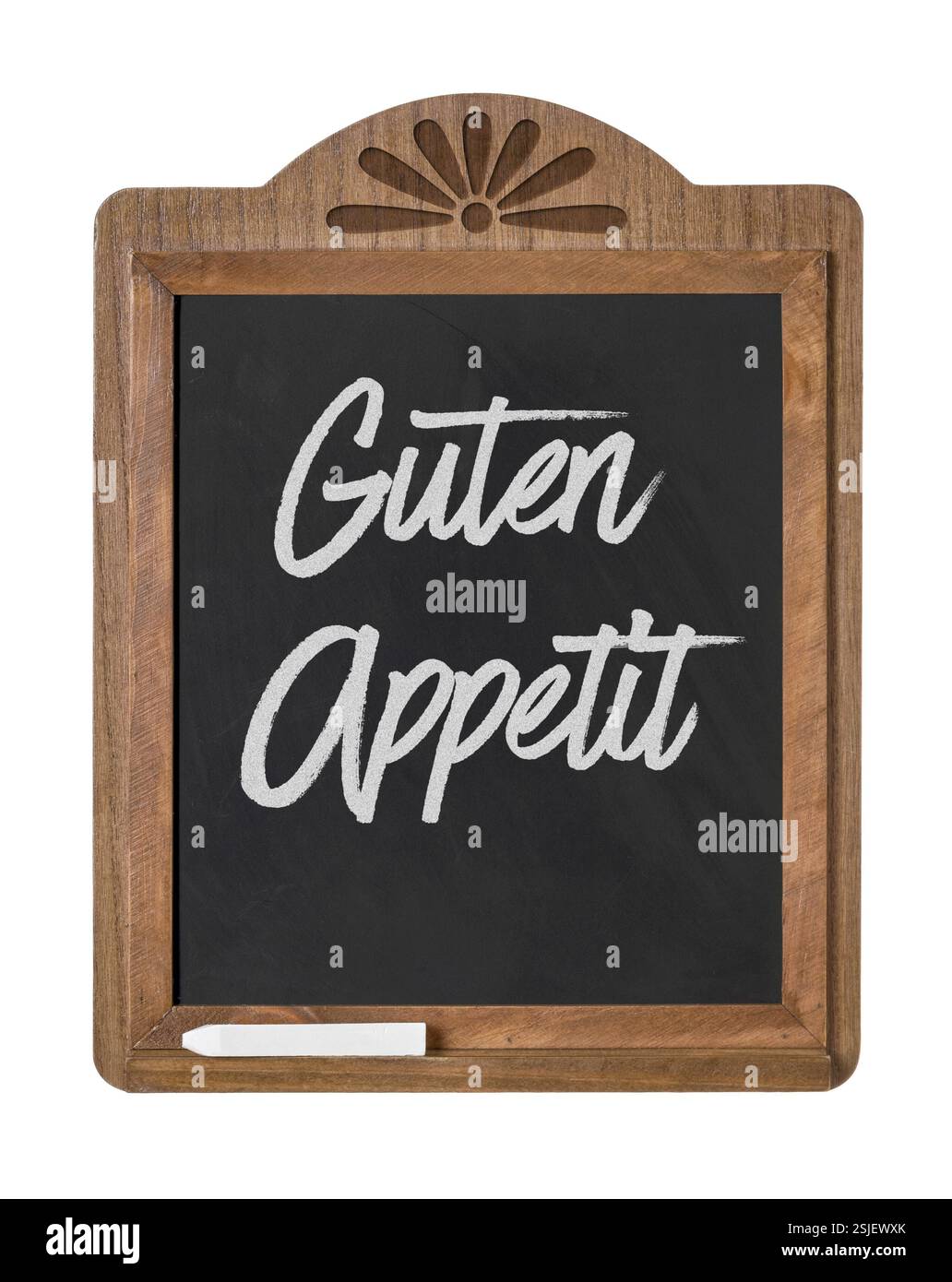 Tableau noir avec l'inscription Guten Appetit Banque D'Images