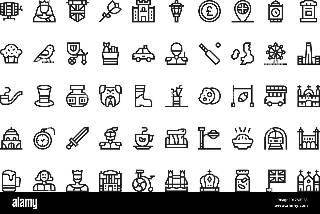 Collection d'icônes vectorielles de haute qualité avec contour modifiable. Idéal pour les projets professionnels et créatifs. Illustration de Vecteur