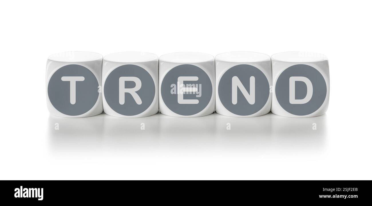 Cubes de lettres sur fond blanc - tendance Banque D'Images