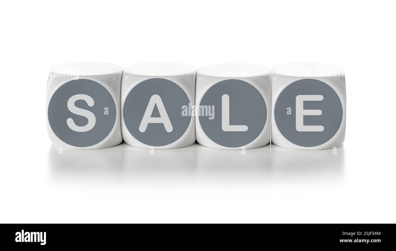 Cubes de lettres sur un fond blanc - vente Banque D'Images