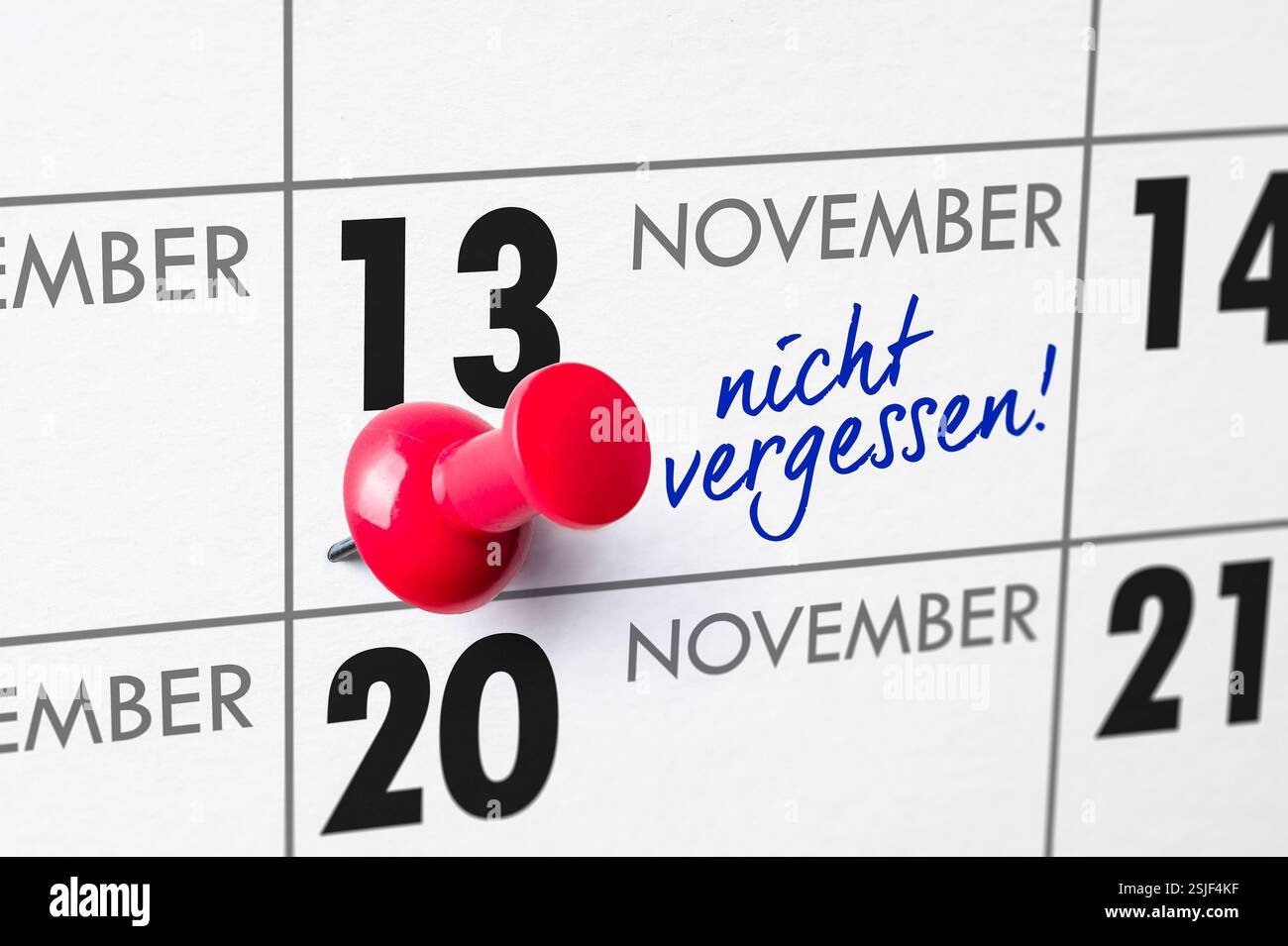 Calendrier mural - 13 novembre Banque D'Images