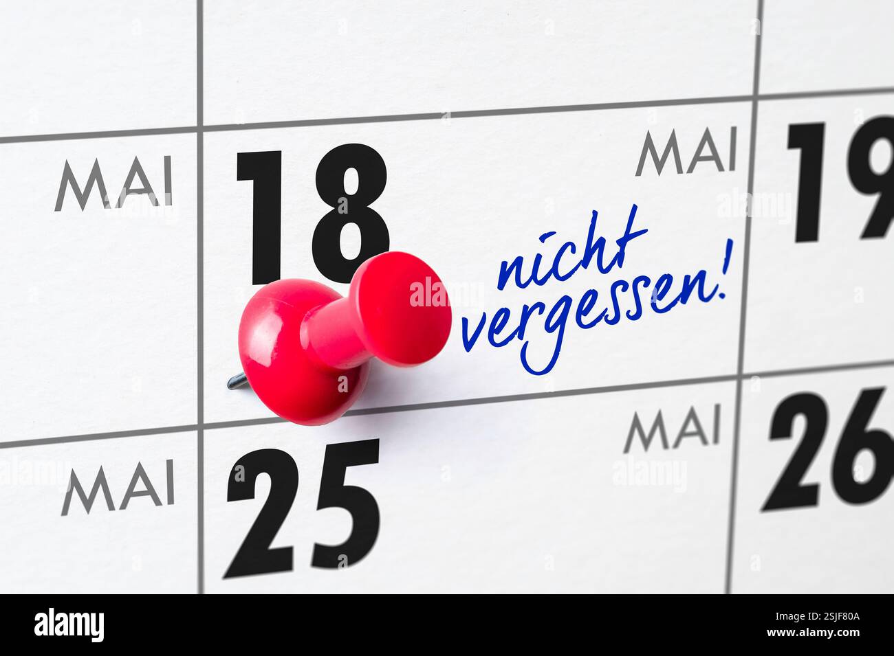 Calendrier mural - 18 mai Banque D'Images