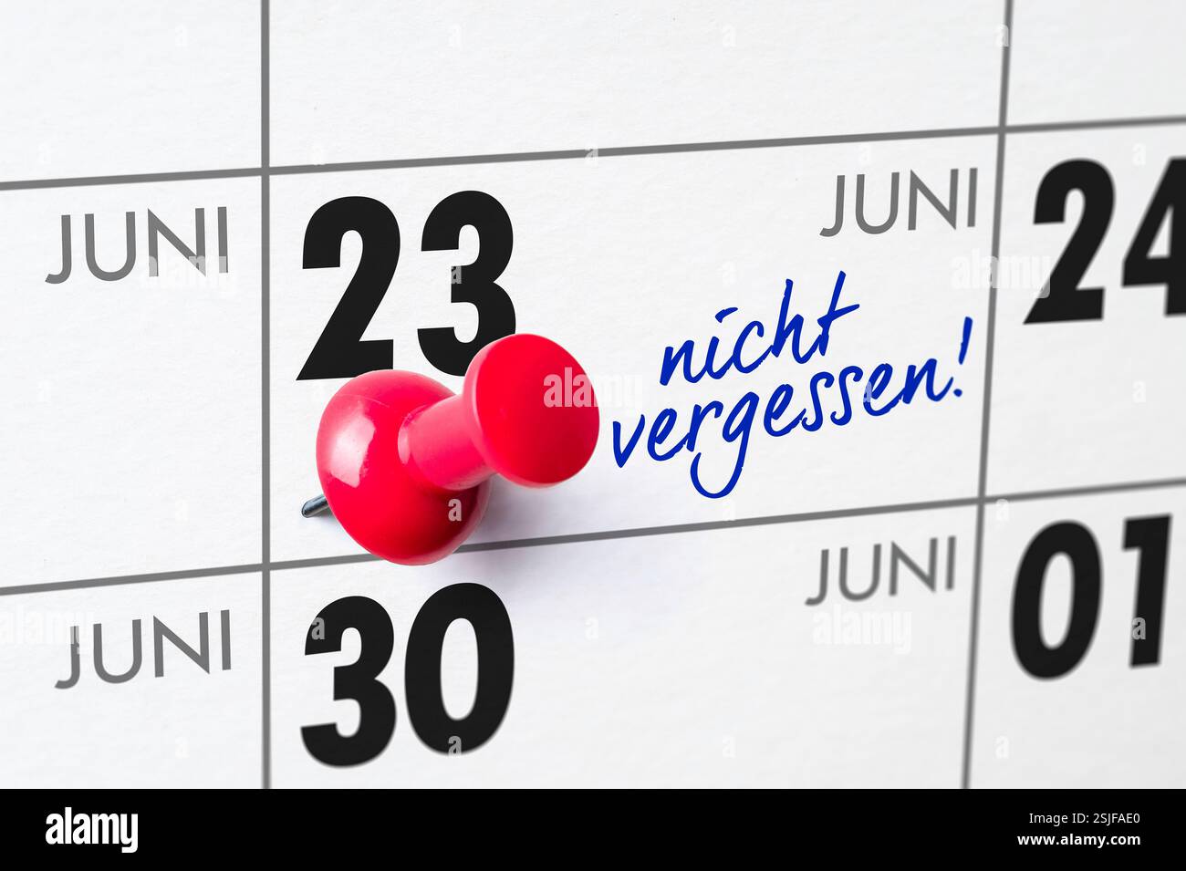 Calendrier mural - 23 juin Banque D'Images