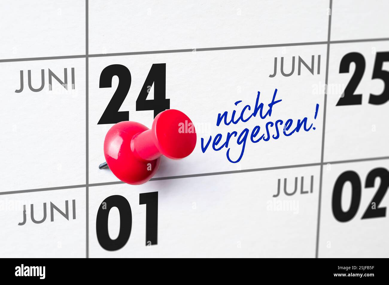 Calendrier mural - 24 juin Banque D'Images