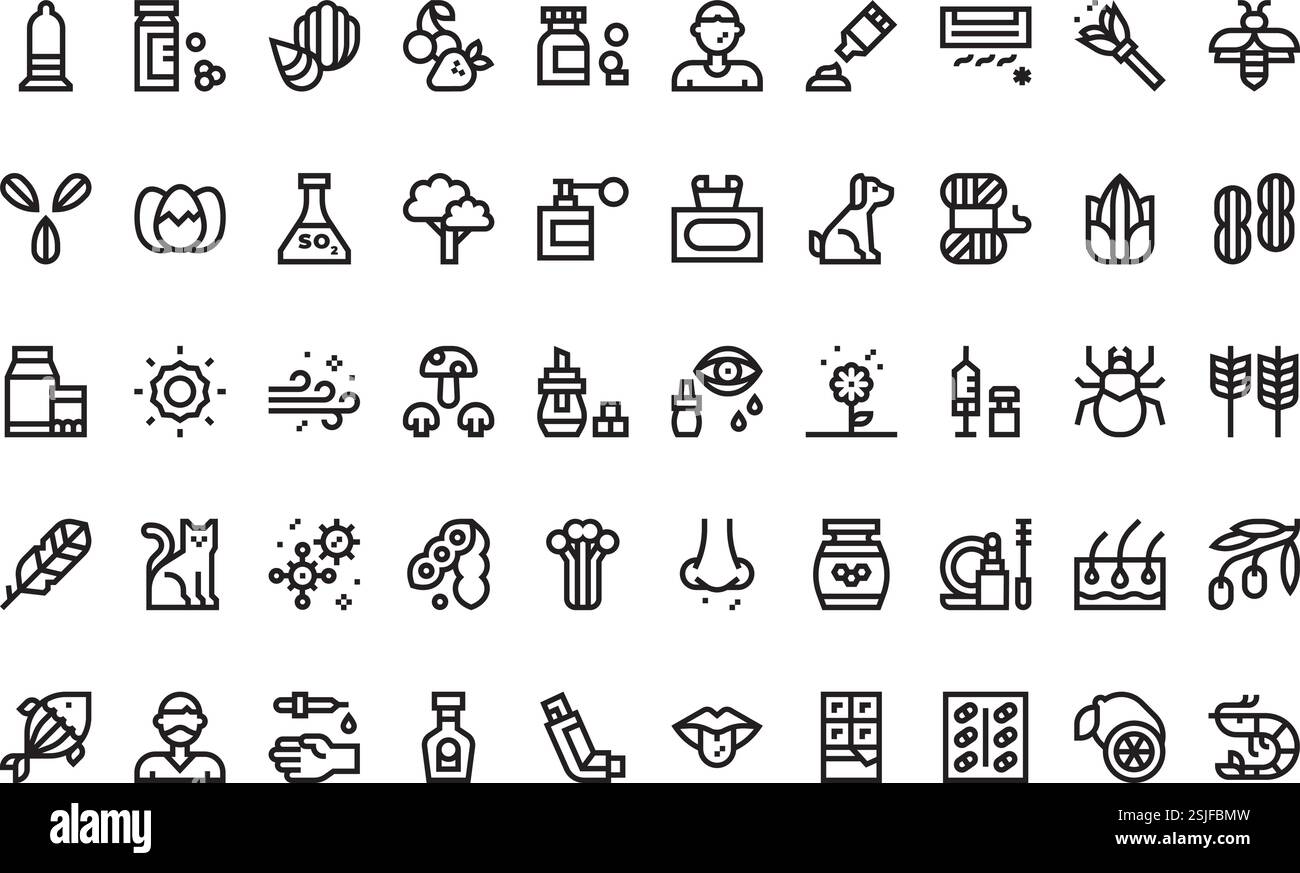 Collection d'icônes vectorielles de haute qualité avec contour modifiable. Idéal pour les projets professionnels et créatifs. Illustration de Vecteur