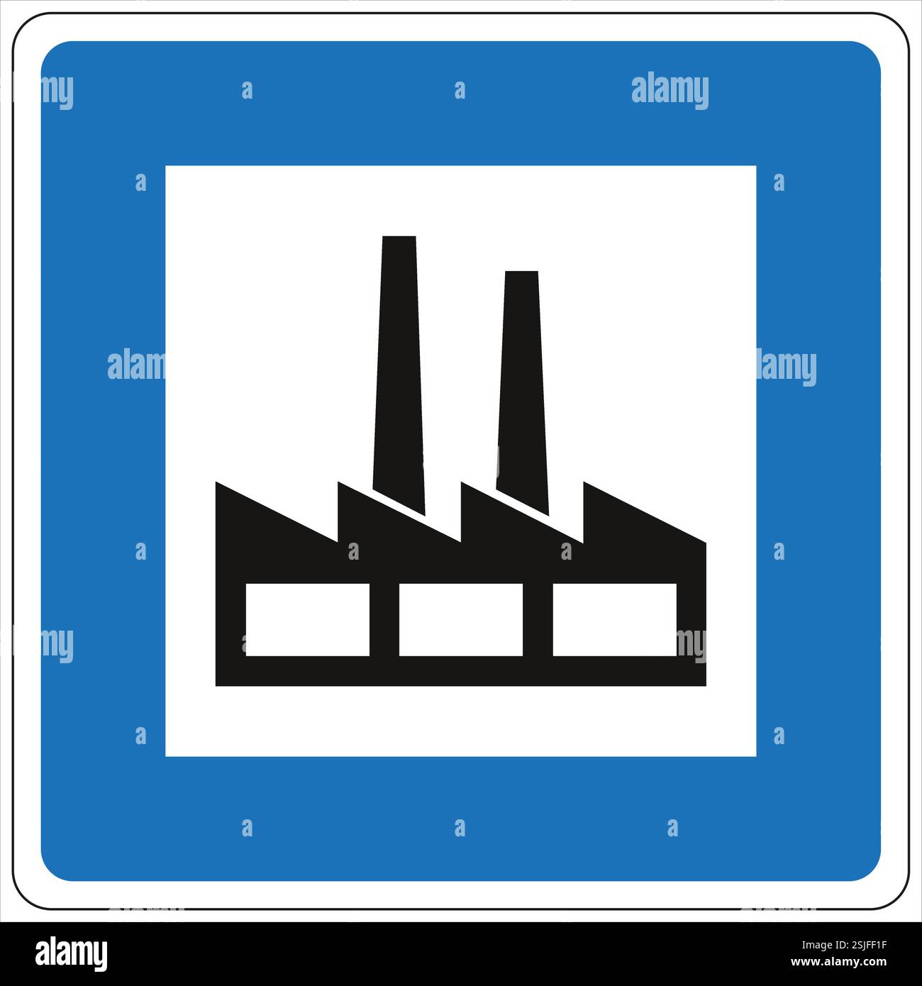 Symbole d'usine emblématique indiquant la zone industrielle Illustration de Vecteur