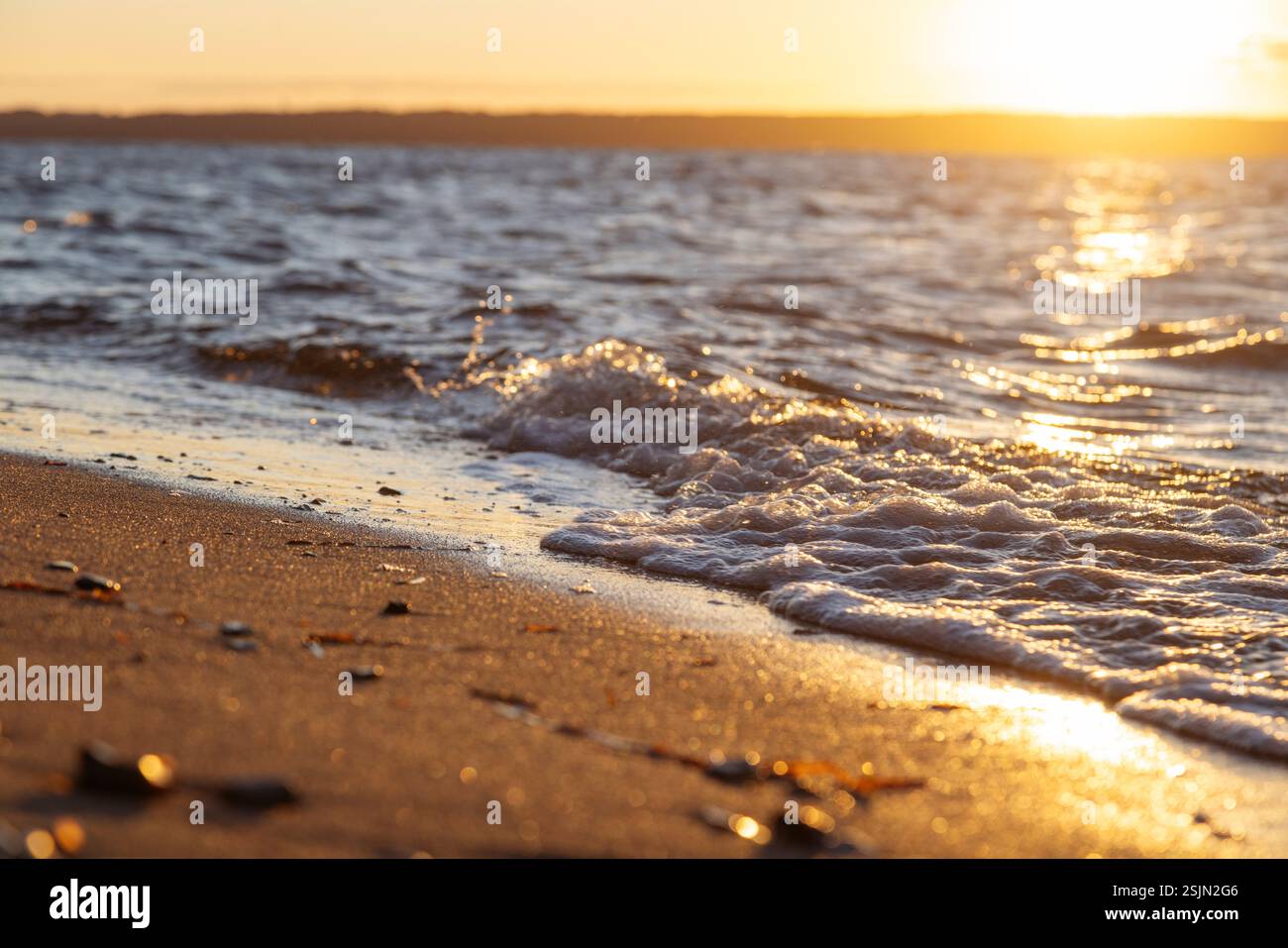 Vallée de printemps, Glücksburg, eau, vagues et plage Banque D'Images