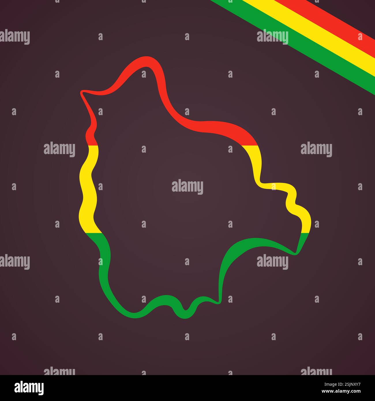 Plan de la Bolivie marqué en couleurs du drapeau Illustration de Vecteur