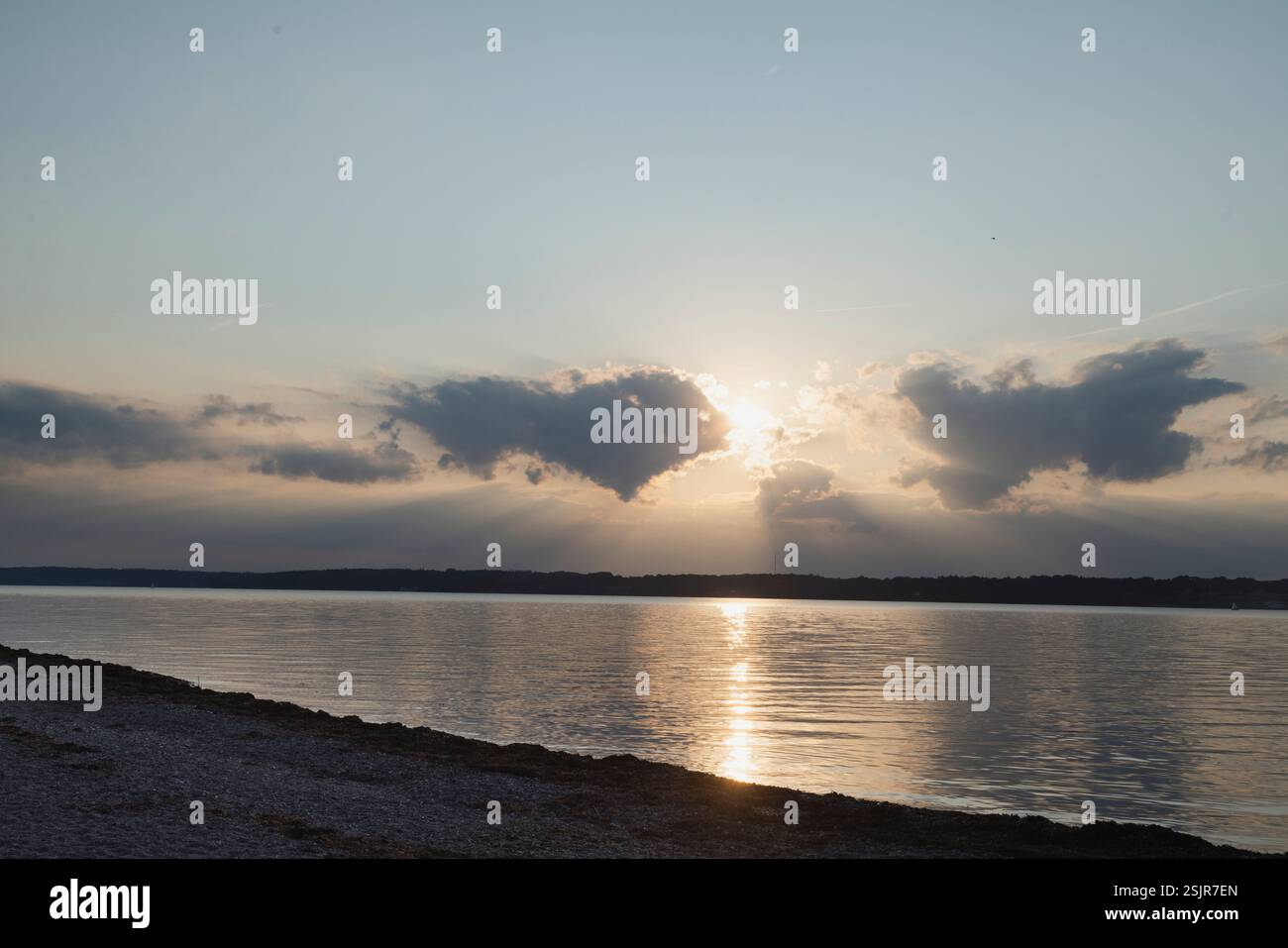 Vallée de printemps, Glücksburg, Fjord de Flensburg, coucher de soleil Banque D'Images
